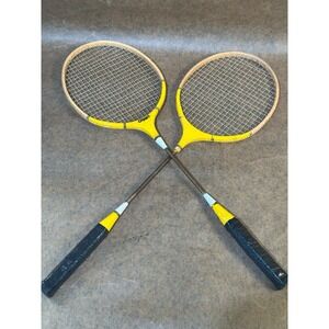 Vintage Crown Badminton Racks Yellow